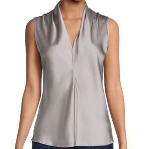 Renee C. Chic pale lavender satin blouse